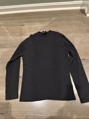 Banana Republic Men's Black Ribbed Crewneck Sweater